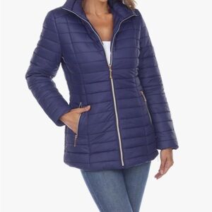 Black Quilted Puffer Jacket for Women